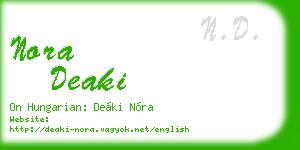nora deaki business card